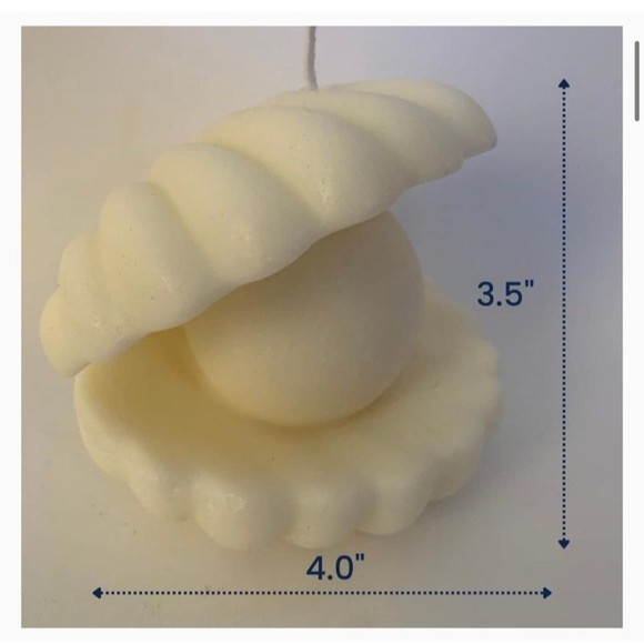 Lavender Candle Seashell Large Aromatherapy Seashell Oyster Pearl Candle XL - Picture 4 of 6